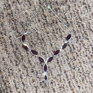 Elegant Red Marquise Crystal Necklace - Women Jewelry